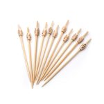BAMBOO OVAL PICK WITH BEAD 15 CM - PACK OF 100