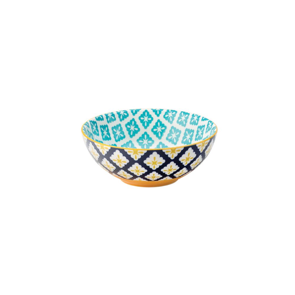 CT1060.jpg UTOPIA - CADIZ BLUE AND YELLOW BOWL 16 x 6 CM - Image 1