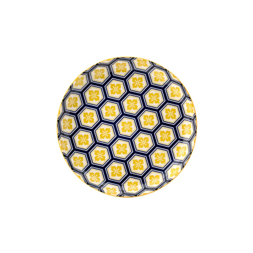 CT1061.jpg UTOPIA - CADIZ BLUE AND YELLOW PLATE 20 CM *Chipping Guarantee - Image 1