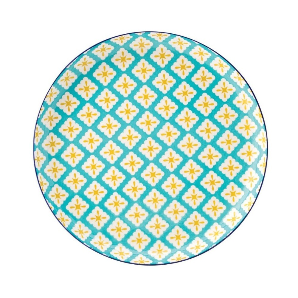 CT1062.jpg UTOPIA - CADIZ BLUE AND YELLOW PLATE 27 CM *Chipping Guarantee - Image 1