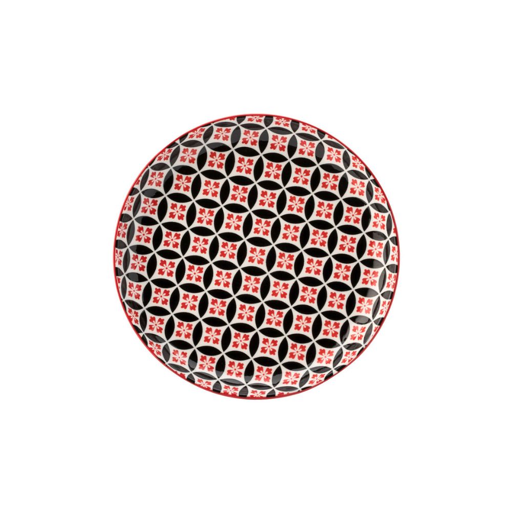 CT1067.jpg UTOPIA - CADIZ RED AND BLACK PLATE 20 CM *Chipping Guarantee - Image 1