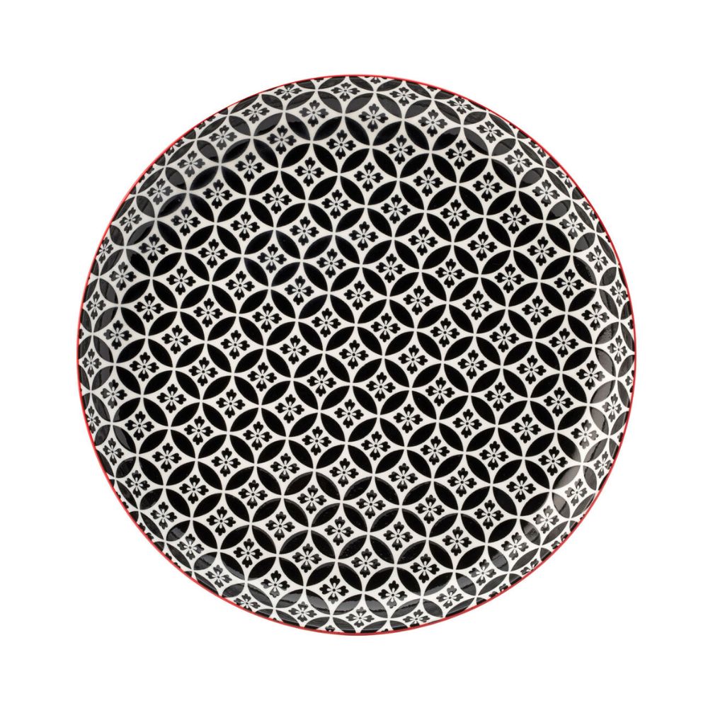 CT1068.jpg UTOPIA - CADIZ RED AND BLACK PLATE 27 CM *Chipping Guarantee - Image 1