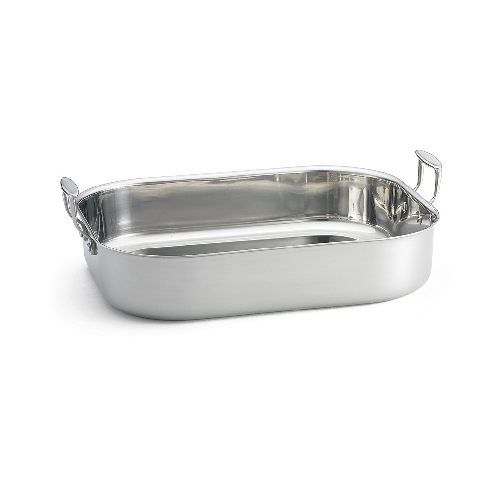 CW2034.jpg TC - TRI-PLY COOKWARE RECTANGULAR DEEP PAN WITH 2 HANDLES ST/ST 46 x 34.5 x 9 CM NON INDUCTION READY - Image 1