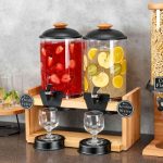 GB - VARIO TWIN JUICE DISPENSER 2 x 5 L BEECH WOOD BASE - Image 2