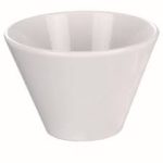 *DISCONTINUED - ILSA - MELAMINE WHITE SLANTED CHIPS BOWL 10 x 8 CM