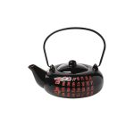 ESPIEL - TEA POT BLACK WITH RED LETTERS 19 x 14 x 8 CM / 600 ML