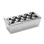 ESPIEL - SILVER WINDPROOF ALUMINIUM ASHTRAY RECTANGULAR 18 x 8 x 7 CM