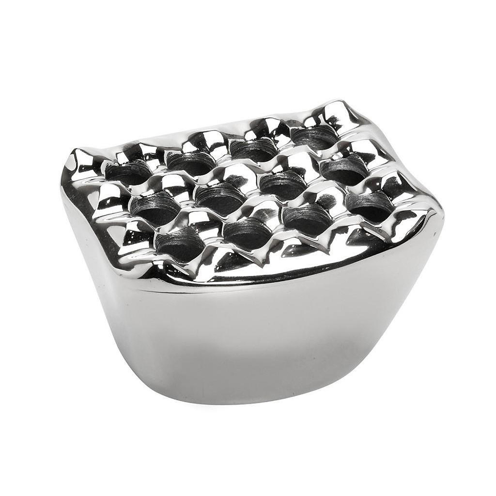 FLA209.jpg ESPIEL - SILVER WINDPROOF ALUMINUM ASHTRAY 13 x 11 x 8 CM - Image 1