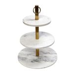 ESPIEL - 3 TIER MARBLE PLATES ST/ST STAND 41 x 59 CM