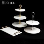 ESPIEL - 3 TIER MARBLE PLATES ST/ST STAND 41 x 59 CM - Image 2