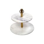 ESPIEL - 2 TIER MARBLE PLATES ST/ST STAND 41 x 40 CM