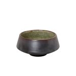 *DISCONTINUED - ESPIEL - PEBBLE GREEN/BLACK CONICAL BOWL 10 x 5.5 CM