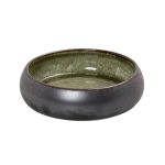 *DISCONTINUED - ESPIEL - PEBBLE GREEN/BLACK ROUND BOWL 22 x 6 CM
