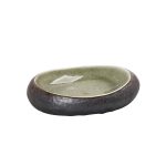 *DISCONTINUED - ESPIEL - PEBBLE GREEN/BLACK PLATE 23 x 17 x 4.5 CM