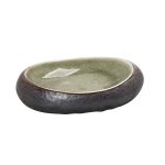 *DISCONTINUED - ESPIEL - PEBBLE GREEN/BLACK PLATE 26.5 x 20 x 5 CM