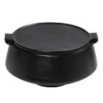 ESPIEL - MIANMAR BLACK CONICAL BOWL 10.5 x 9 x 5.5 CM  WITH LID