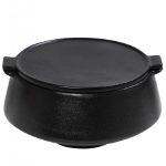 ESPIEL - MIANMAR BLACK CONICAL BOWL 15.5 x 13.2 x 8 CM WITH LID