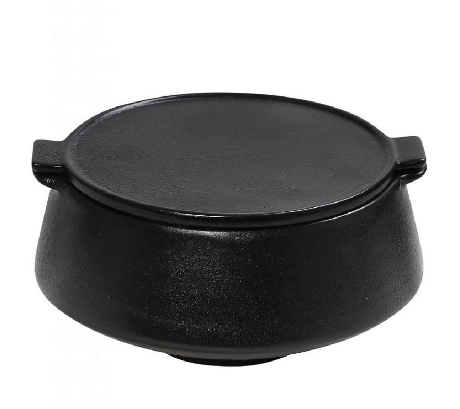 GMT202.jpg ESPIEL - MIANMAR BLACK CONICAL BOWL 15.5 x 13.2 x 8 CM WITH LID - Image 1