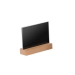 GB - WOODEN BASE T SHAPED ACRYLIC CARD HOLDER 2 SIDES 8 x 9 CM