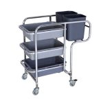 PH - TROLLEY RACK ST/ST 3 TOTE BOXES AND 2 BINS 78 x 46 x 93 CM