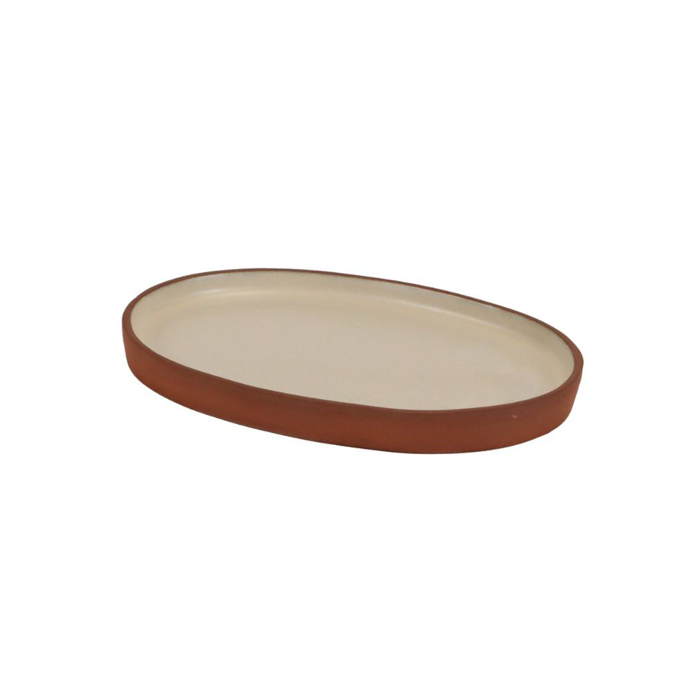 K1033.VD1219-66.jpg MT - TERRA CREAM OVAL PLATE 29.5 x 19 CM - Image 1