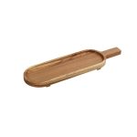 ESPIEL - WOODEN OVAL PLATTER WITH HANDLE 49 x 16 x 3.5 CM