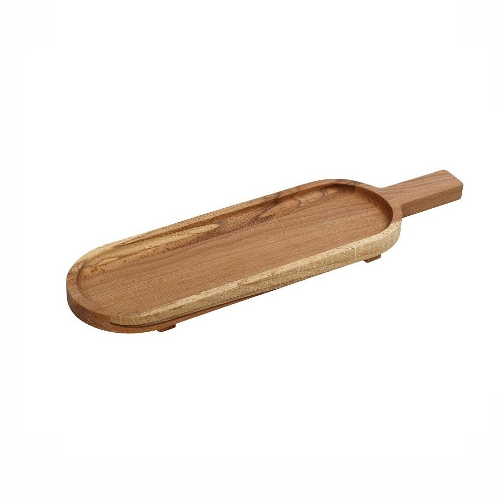 KOP126.jpg ESPIEL - WOODEN OVAL PLATTER WITH HANDLE 58 x 16 x 3.5 CM - Image 1
