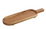 ESPIEL - WOODEN SERVING PLATTER WITH HANDLE 70 x 20 x 3.5 CM