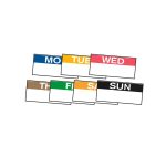NCCO - 1-LINE REMOVABLE/FREEZABLE LABEL MONDAY-SUNDAY FOR KENDO GUN / 7 x 1500 LABELS 26 x 12 MM