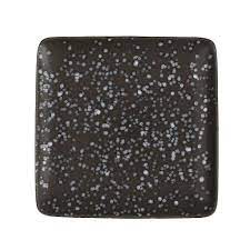 LIS503K6.jpg *DISCONTINUED - ESPIEL - ARTISTI DESSERT PLATE SQUARE 21 x 21 CM BLACK DOTS - Image 1
