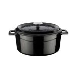 CAST IRON LOW CASSEROLE 28 x 8 CM / 3.5 LT BLACK