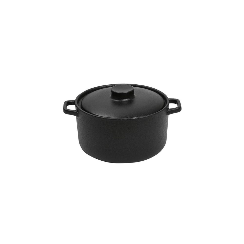 NOL106.jpg ESPIEL - LAVA STONEWARE BLACK CASSEROLE 13 x 10 x 6.5 CM 209193 - Image 1