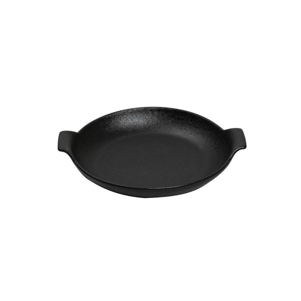 NOL113K2.jpg ESPIEL - LAVA STONEWARE BLACK ROUND EARED DISH 24 x 21 x 6 CM - Image 1