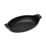 ESPIEL - LAVA STONEWARE BLACK OVAL EARED DISH 24 x 12.8 x 5.8 CM