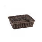 GB - POLYRATTAN BASKET GN 1/2 x 10 CM OLD WOOD LOOK