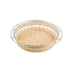 GB - RATTAN BREAD BASKET ROUND ⌀38 x 8 CM WITH COVER HOLDING FRAME