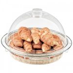 GB - RATTAN BREAD BASKET ROUND ⌀38 x 8 CM WITH COVER HOLDING FRAME - Image 2