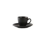 ESPIEL - MORGAN BLACK MATT ESPRESSO CUP WITH SAUCER 12 x 6.5 CM / 90 ML