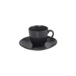 *DISCONTINUED - ESPIEL - REACT. GREY ESSENTIALS ESPRESSO CUP WITH SAUCER 90 ML