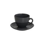 *DISCONTINUED - ESPIEL - REACT. GREY ESSENTIALS CAPPUCCINO CUP WITH SAUCER 220 ML