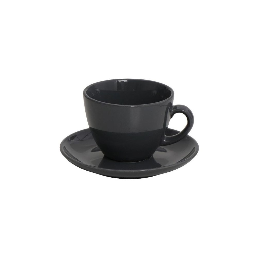 OWB102K6.jpg *DISCONTINUED - ESPIEL - REACT. GREY ESSENTIALS CAPPUCCINO CUP WITH SAUCER 220 ML - Image 1