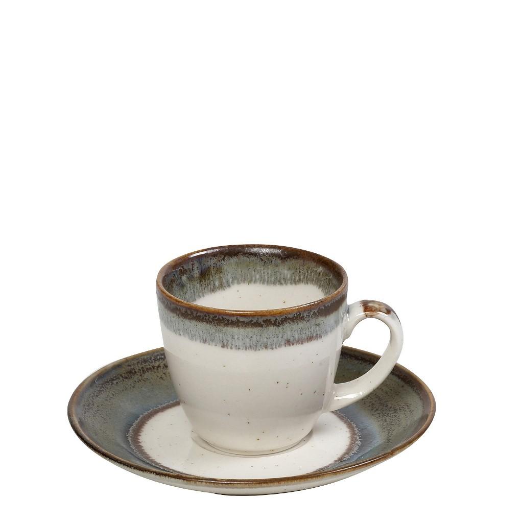 OWP101K6.jpg ESPIEL - REACT. GREEN ESSENTIALS ESPRESSO CUP WITH SAUCER 12 x 6 CM / 90 ML - Image 1