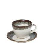 ESPIEL - REACT. GREEN ESSENTIALS CAPPUCCINO CUP WITH SAUCER 14 x 7.5 CM / 220 ML