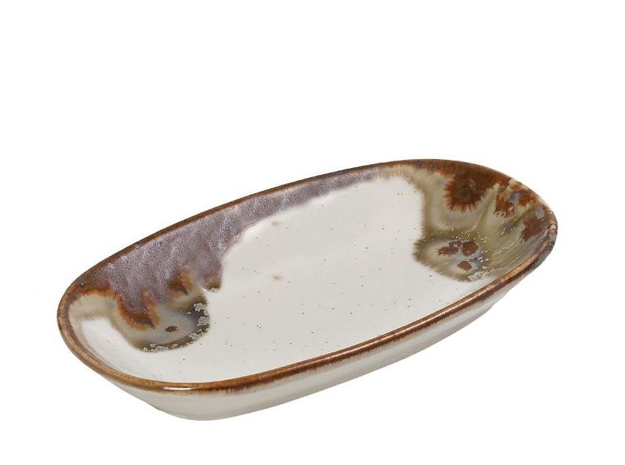 OWQ112K6.jpg *DISCONTINUED - ESPIEL - REACT. BEIGE ESSENTIALS OVAL PLATE 15 x 8.5 CM - Image 1