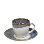 ESPIEL - REACT. BLUE ESSENTIALS ESPRESSO CUP WITH SAUCER 12 x 6 CM / 90 ML