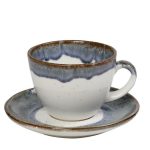 ESPIEL - REACT. BLUE ESSENTIALS CAPPUCCINO CUP WITH SAUCER 14 x 7.5 CM / 220 ML