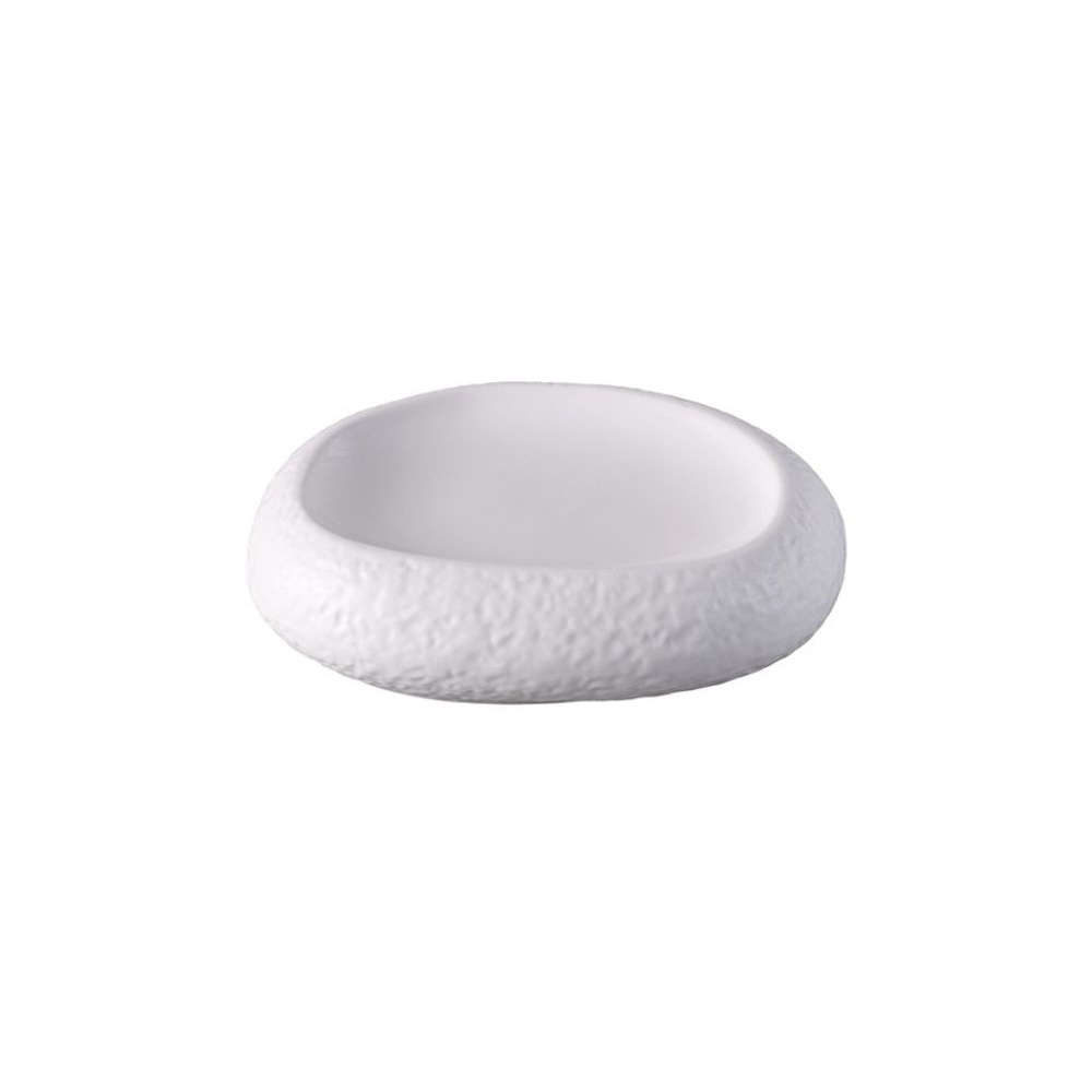 P-VW-A2481-09.jpg PREGO - ON-TOP MATT STONE WHITE PORCELAIN ROUND PRESENTATION PLATE 22.5 x 18.5 x 5.8 CM - Image 1