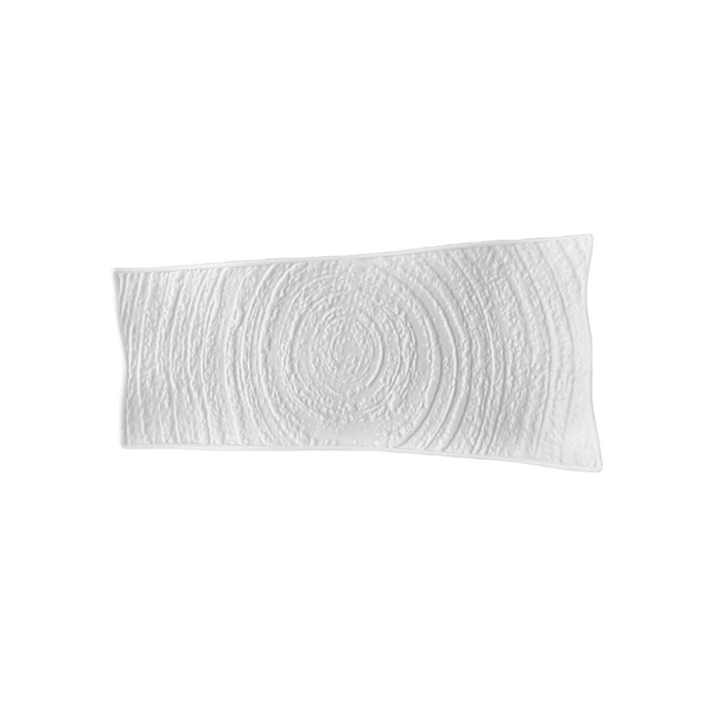 P-YFM-0912.jpg PREGO - CHEF ART SERIES NO.1 MATT STONE WHITE PORCELAIN RECTANGULAR ASSYMETRIC PLATE 26.5 x 13.5 CM - Image 1