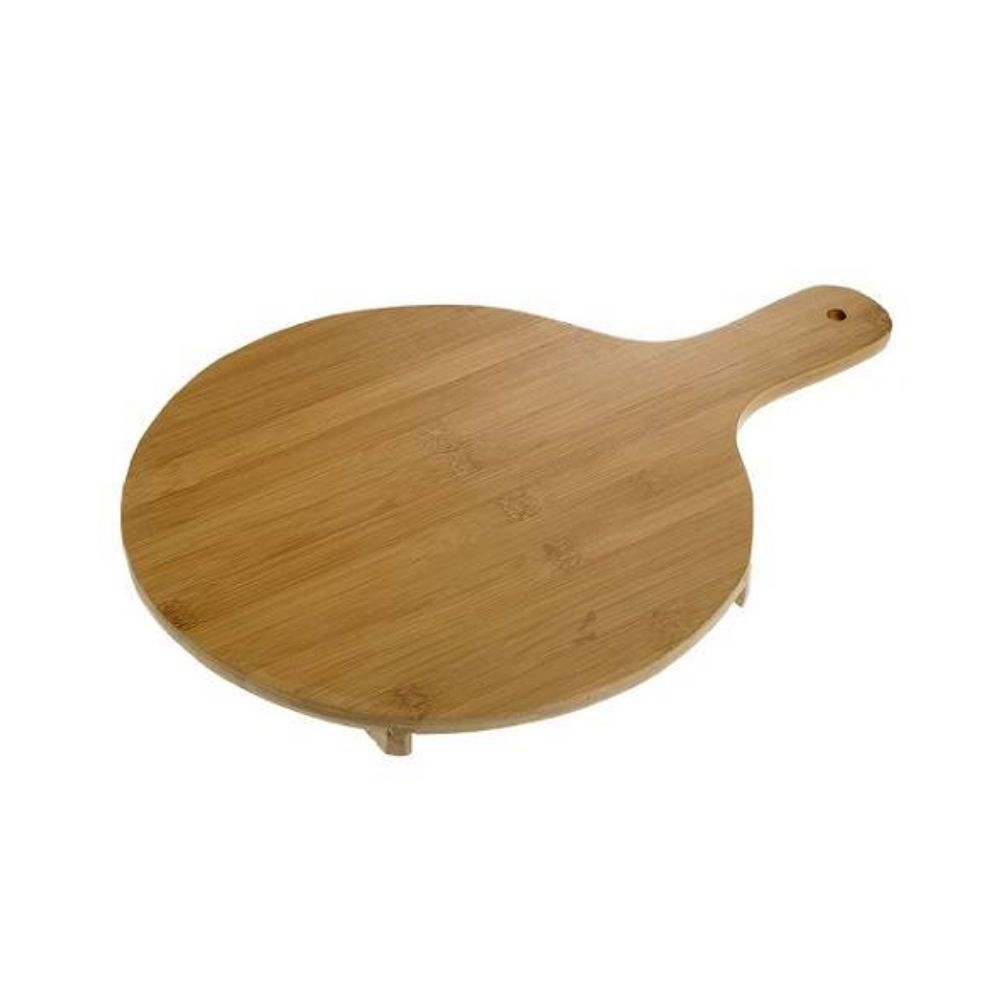S0072.jpg LEONE - BAMBOO ROUND PIZZA BOARD WITH HANDLE 35 x 47 x 2.5 CM - Image 1