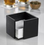 LEONE - BLACK BAMBOO NAPKIN HOLDER 19 x 19 x 10 CM - Image 2
